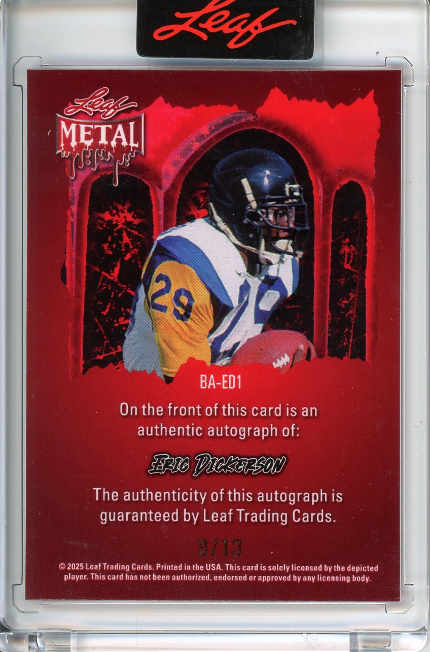 2025 Wild Card Metal Halloween Eric Dickerson Autograph 9/13