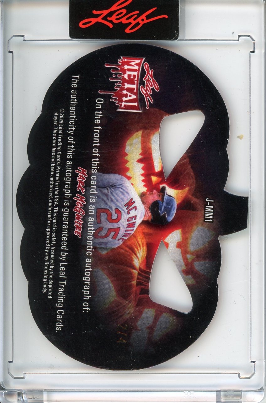 2025 Wild Card Metal Halloween Mark McGwire Autograph 2/4 Jack-O-Lantern