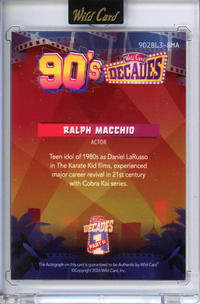 2025 Wild Card Ralph Macchio Decades Blue Auto 1/1  Karate Kid Cobra Kai