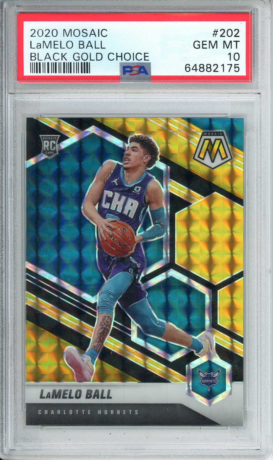 2020 Mosaic Lamelo Ball Black Gold Choice #202 PSA 10