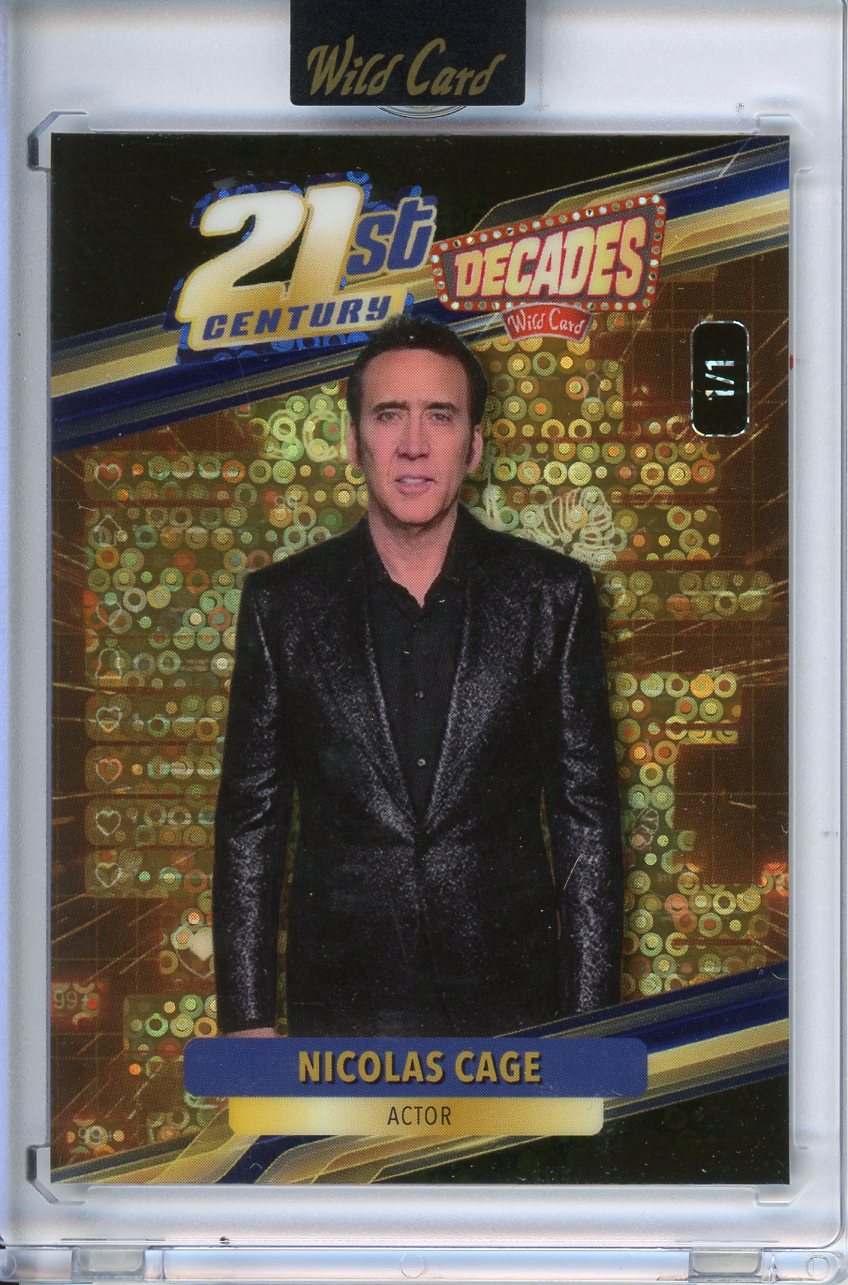 2025 Wild Card Decades Niolas Cage 21st Century 1/1 Yellow Donut