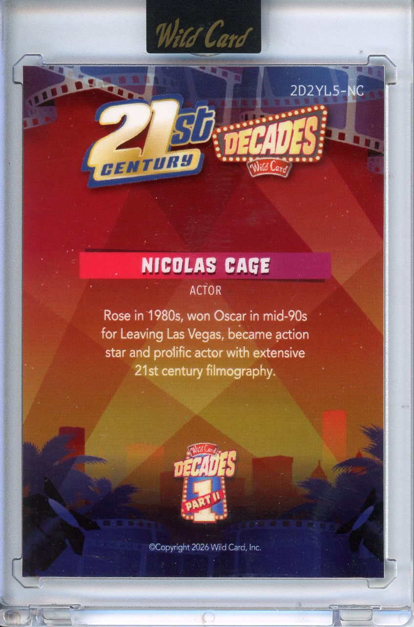 2025 Wild Card Decades Niolas Cage 21st Century 1/1 Yellow Donut