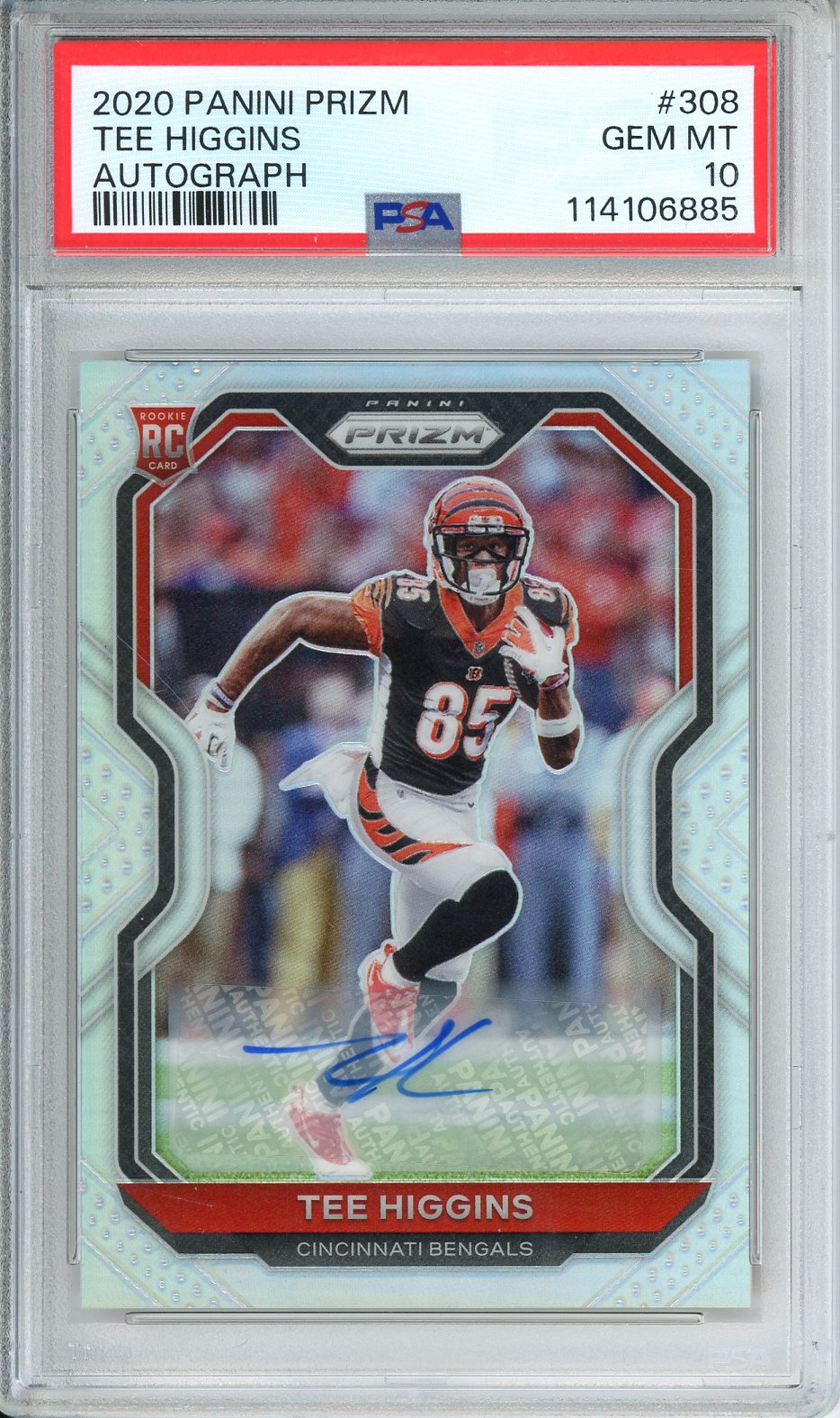 2020 Panini Prizm Tee Higgins Autograph #308 PSA 10