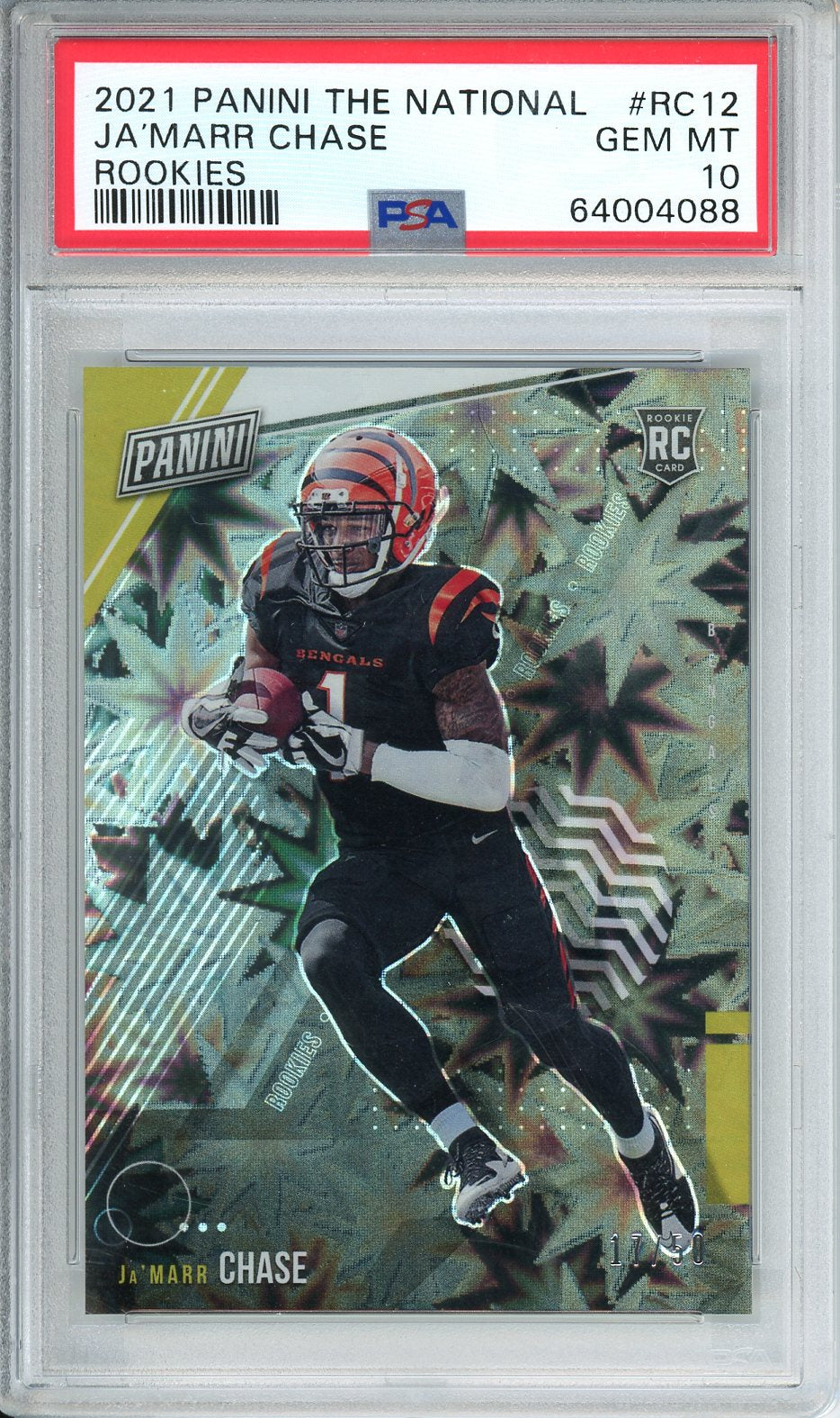 2021 Panini The National Ja'Marr Chase Rookies #RC12 PSA 10