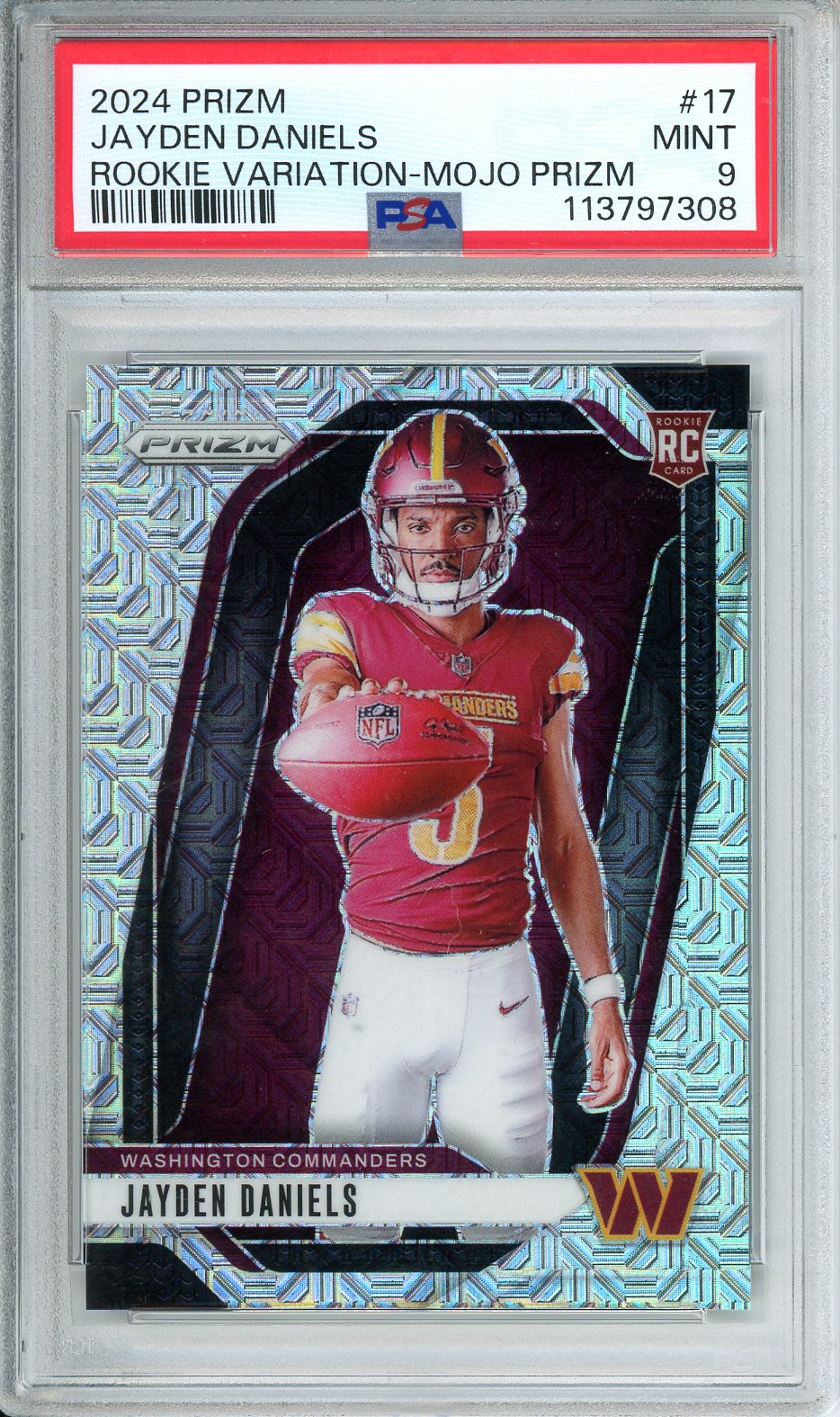 2024 Prizm Jayden Daniels Rookie Variation-Mojo Prizm #17 PSA 9