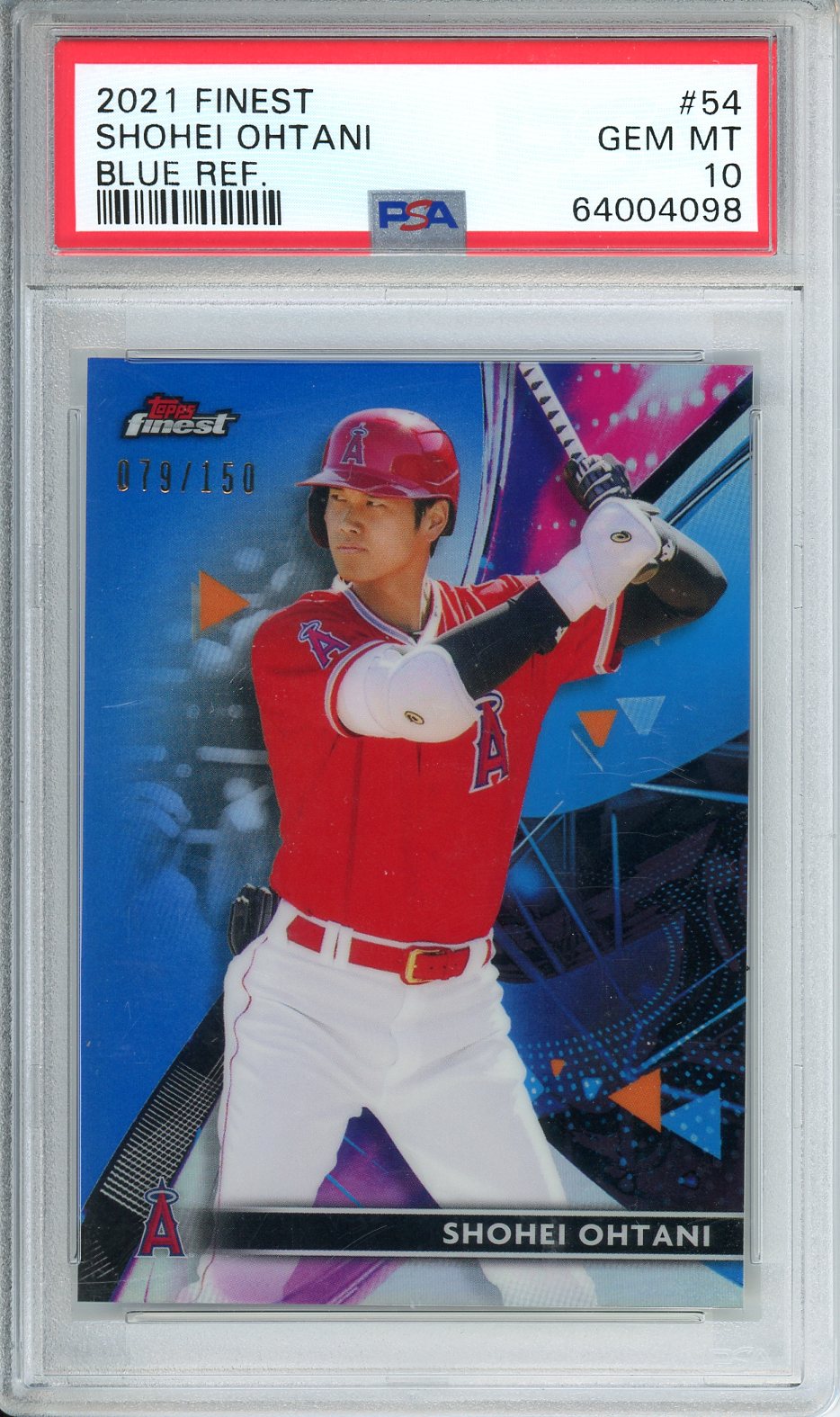2021 Finest Shohei Ohtani Blue Ref. #54 PSA 10