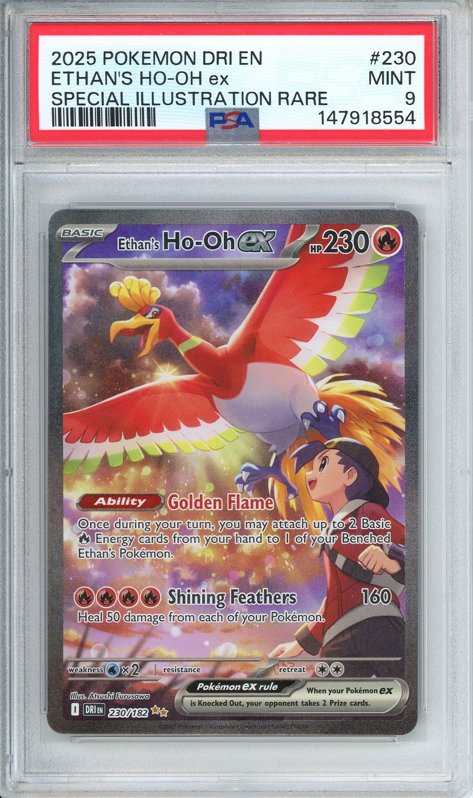 2025 Pokemon Ethan's Ho-Oh ex SIR #230 PSA 9 MINT