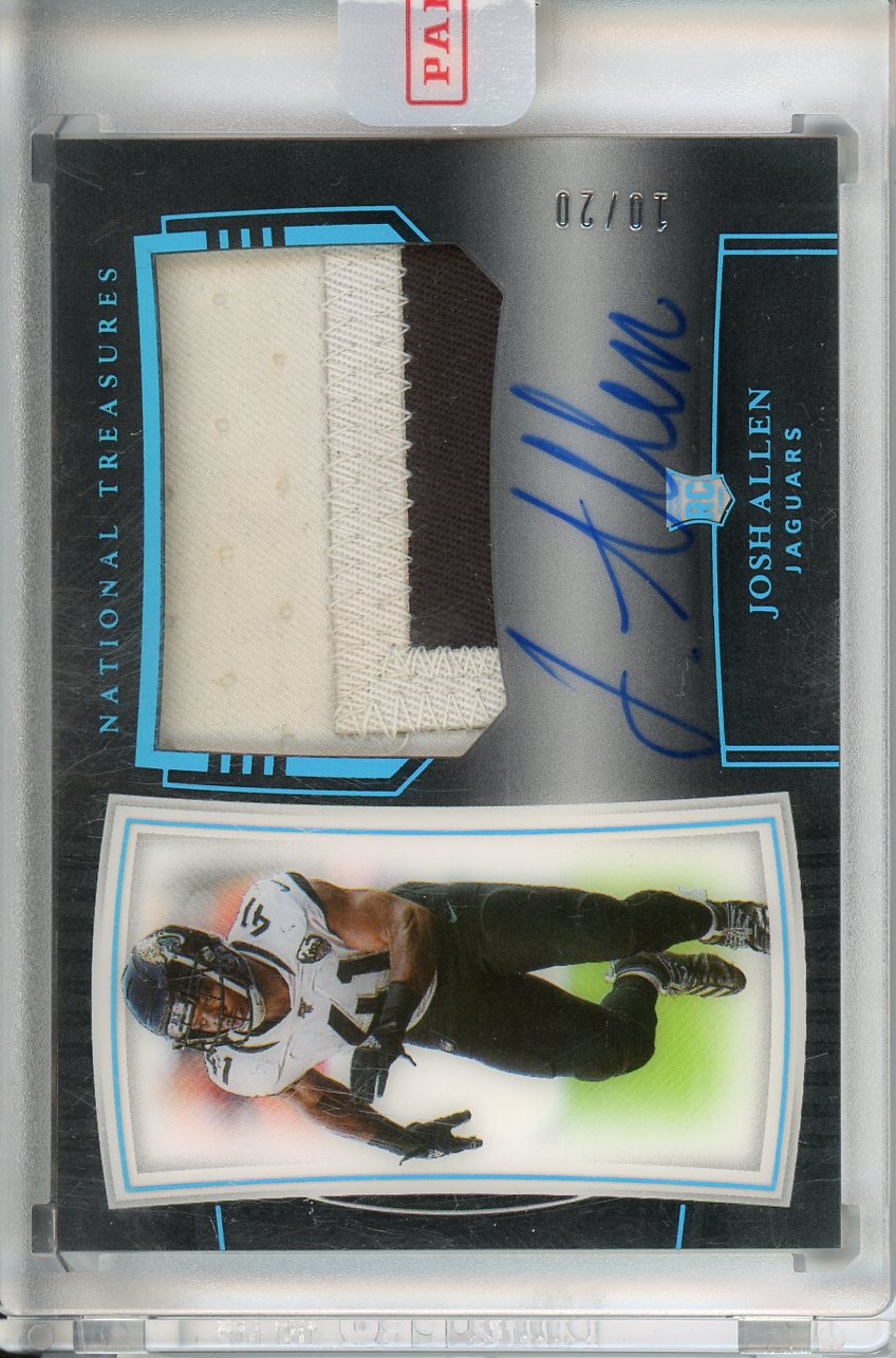 2019 Panini National Treasures Football Josh Allen RPA /20 No. 206