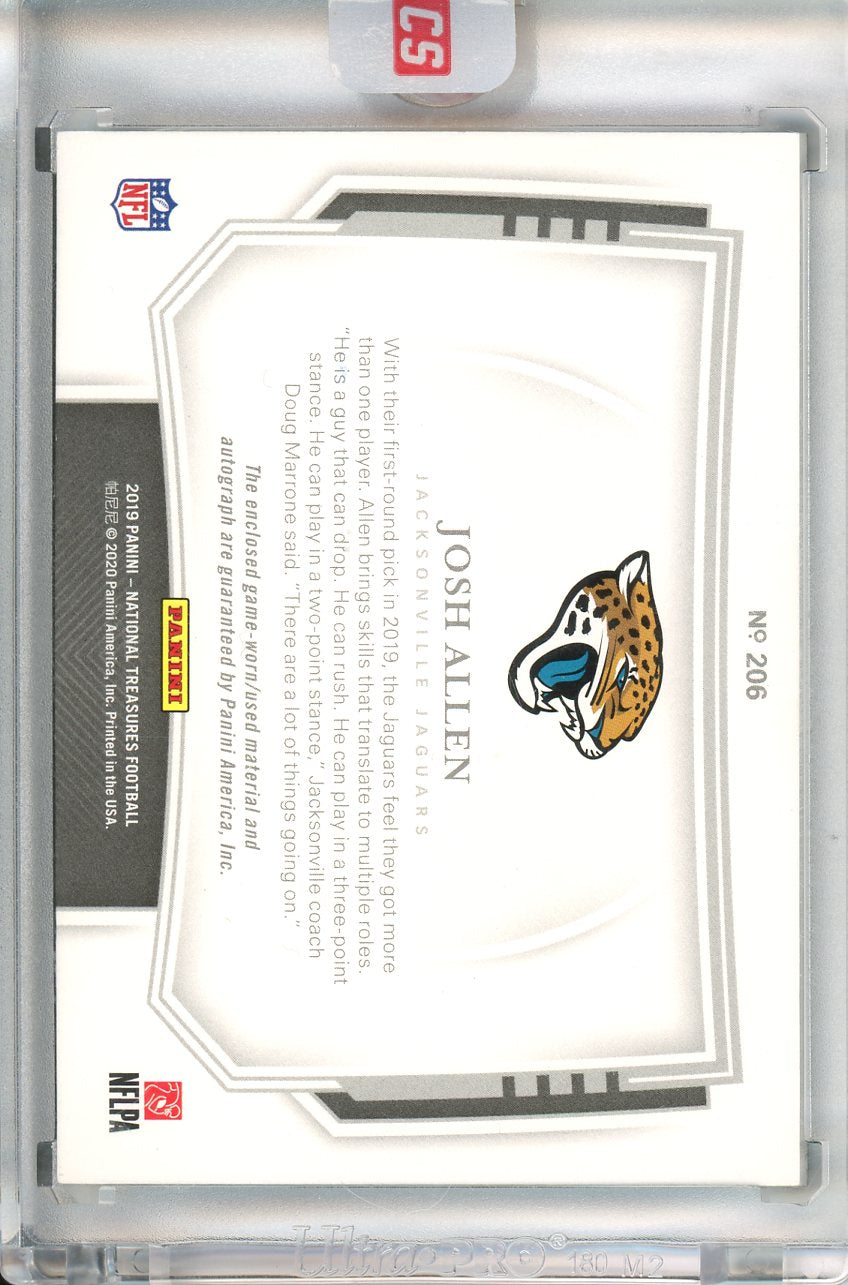 2019 Panini National Treasures Football Josh Allen RPA /20 No. 206