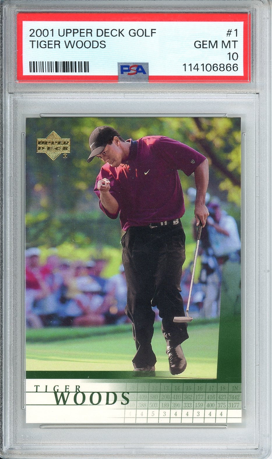 2001 Upper Deck Golf Tiger Woods #1 PSA 10