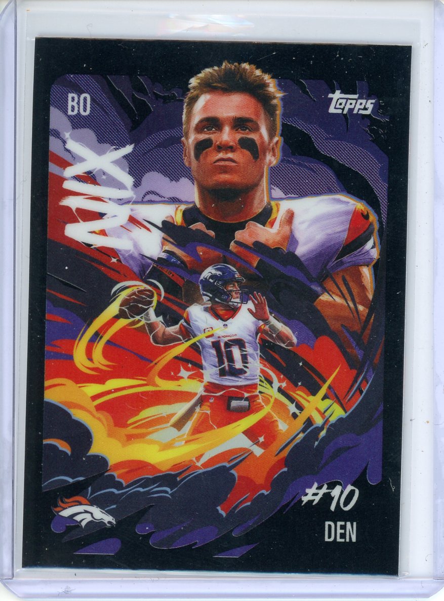 2025 Topps Chrome Football Bo Nix Ultra Violet UV-9