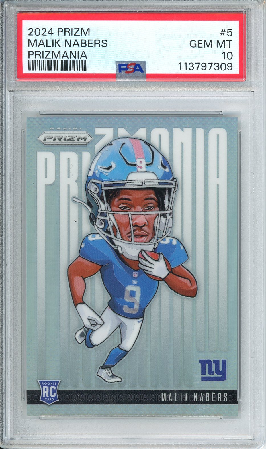 2024 Prizm Malik Nabers Prizmania #5 PSA 10