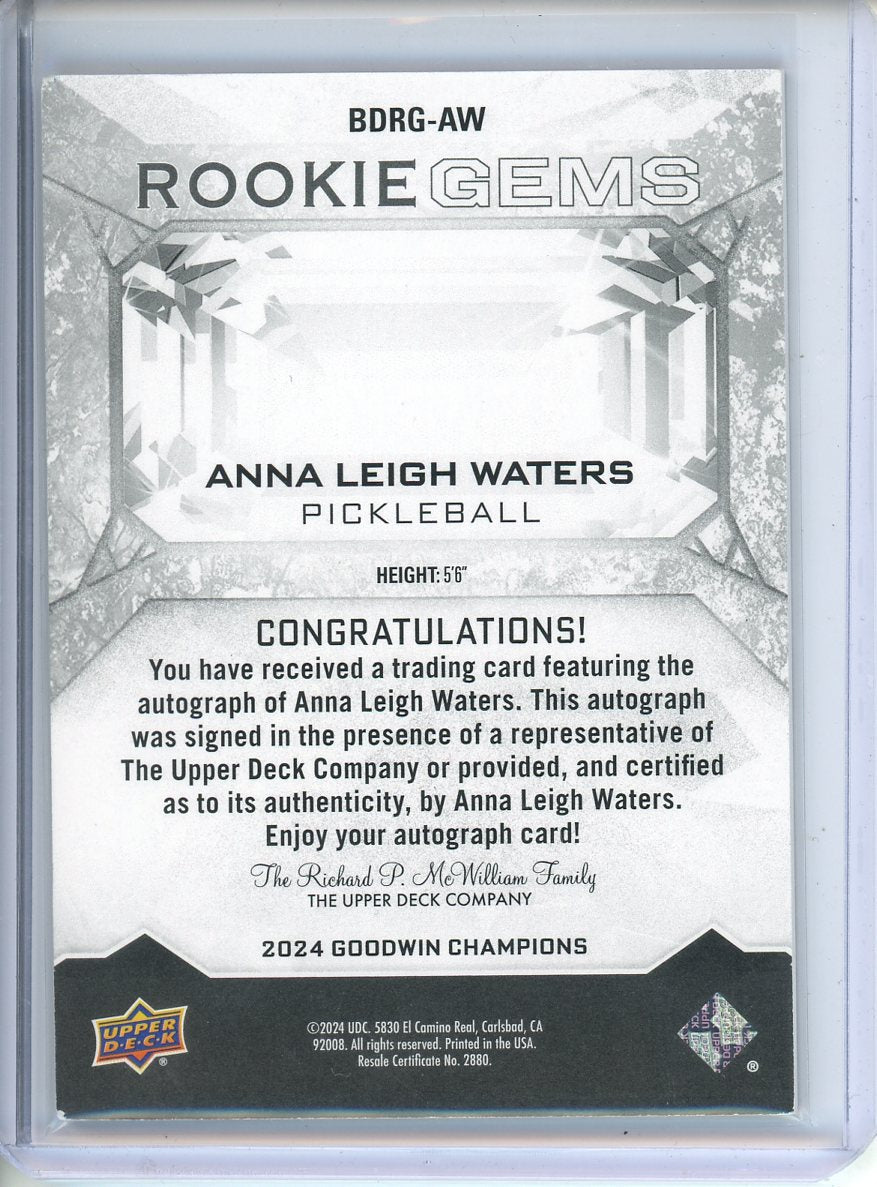 2024 Upper Deck Anna Leigh Waters Autograph 96/99 BDRG-AW