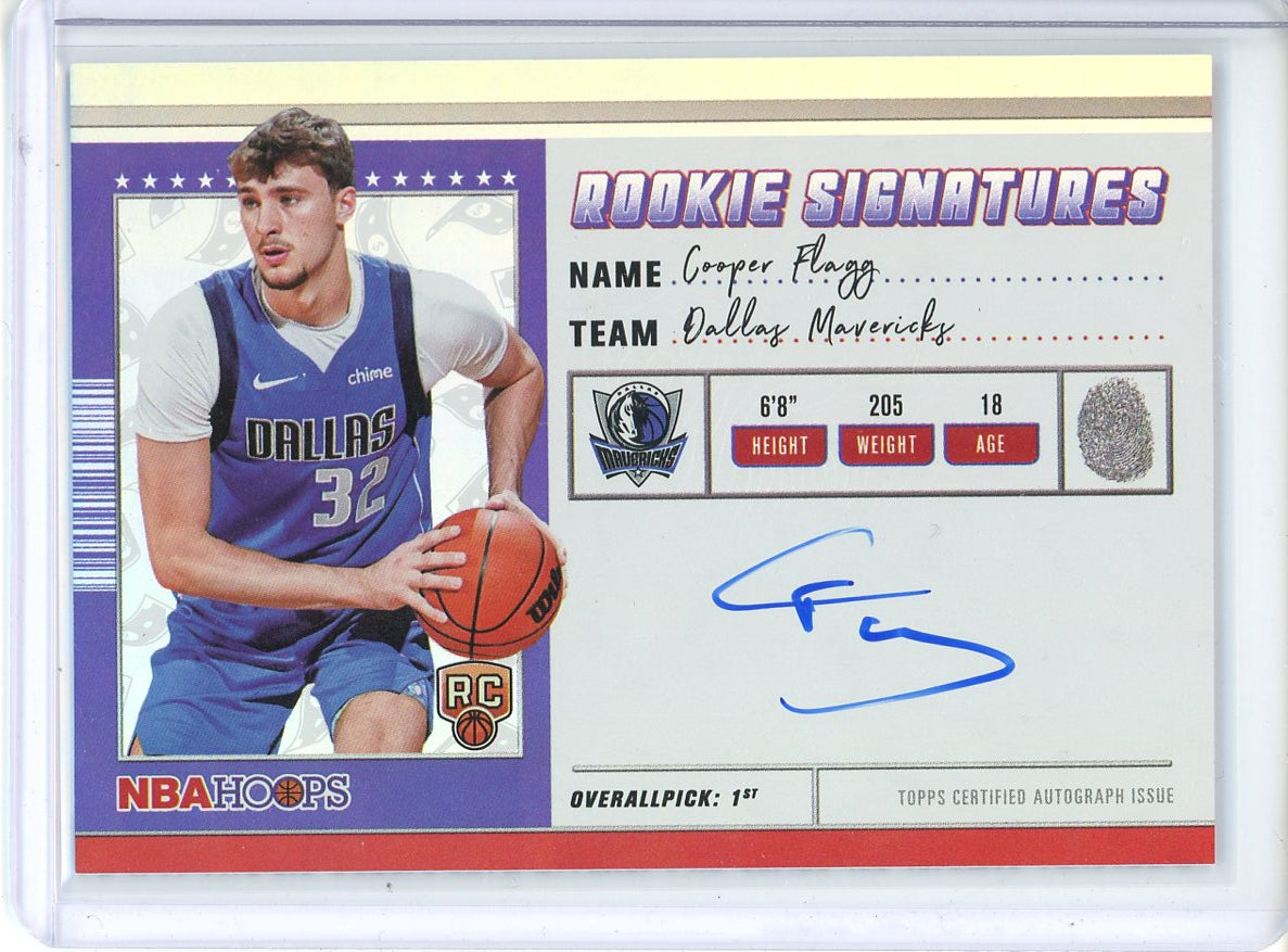 2025-26 Topps NBA Hoops Cooper Flagg Hoops Rookie Signatures Auto HRS-CF