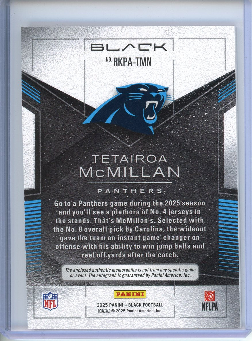 2025 Panini Black Tetairoa McMillan Shield Patch Auto 04/10