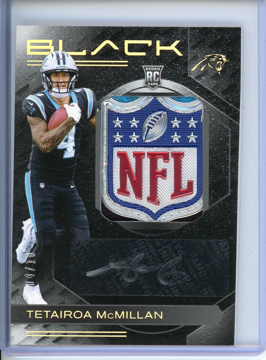 2025 Panini Black Tetairoa McMillan Shield Patch Auto 04/10