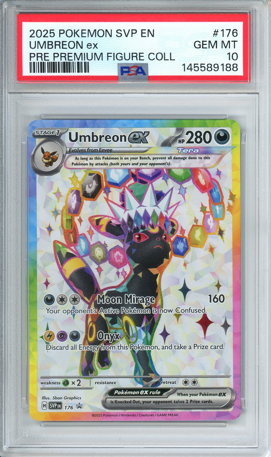 2025 Pokemon SVP EN Umbreon ex Pre Premium Figure Coll #176 PSA 10