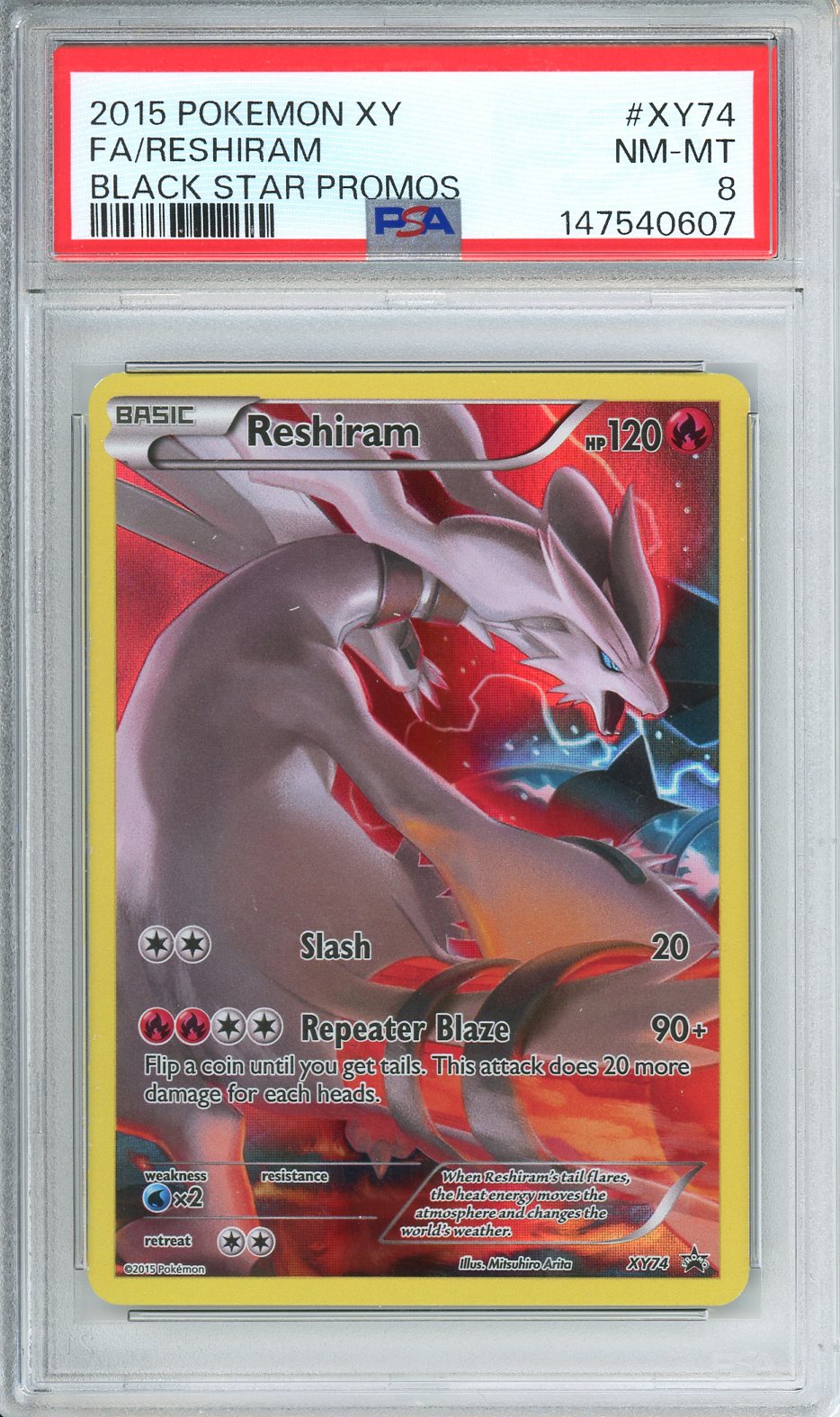 2015 Pokemon XY FA/Reshiram Black Star Promos #XY74 PSA 8