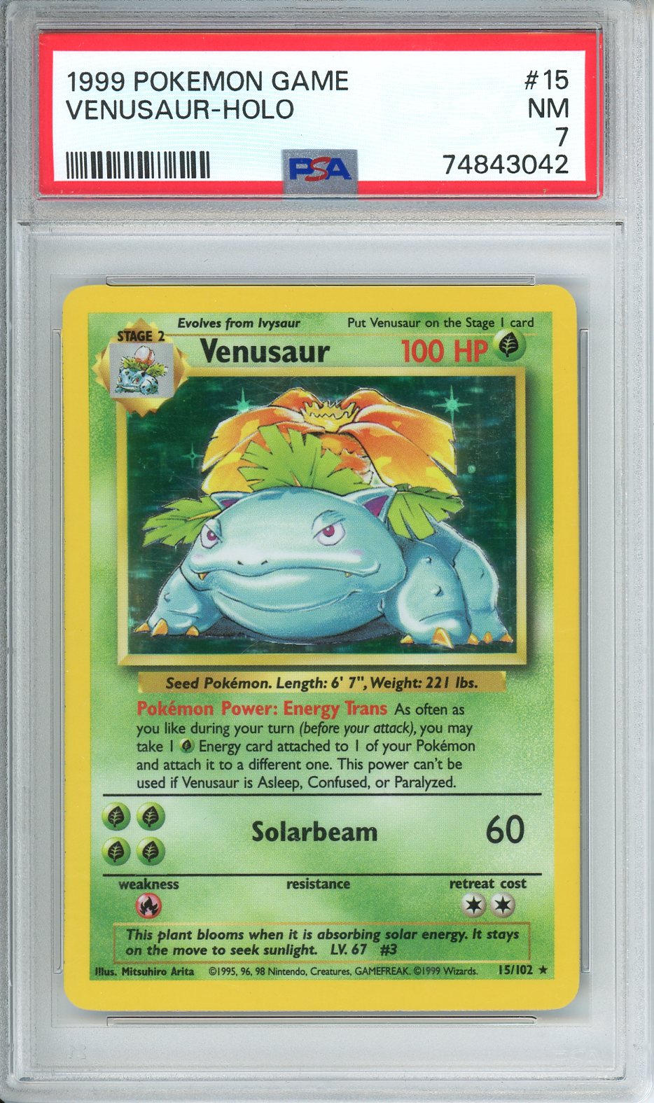 1999 Pokemon Game Venusaur-Holo #15 PSA 7