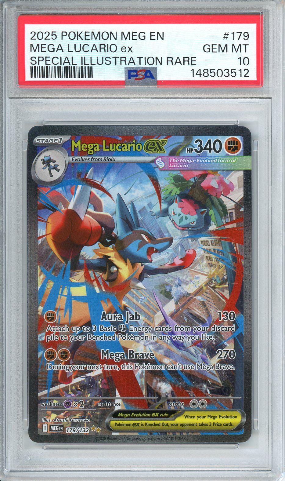 Pokemon Meg Mega Lucario ex Special Illustration Rare #179 PSA 10