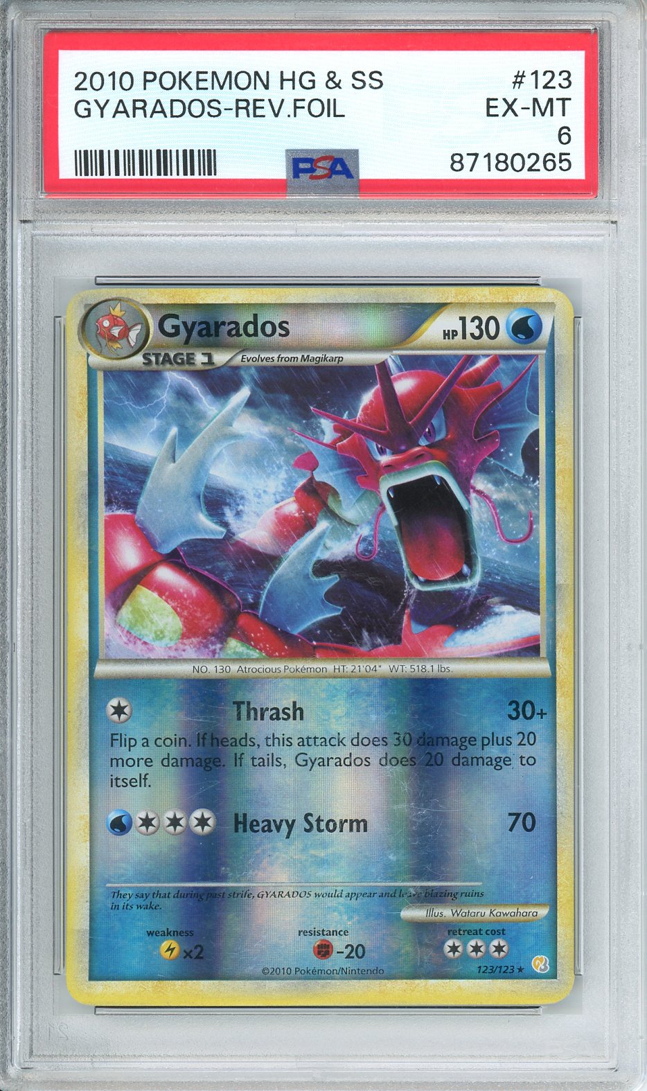 Pokemon HG & SS Gyarados Rev. Foil #123 PSA 6