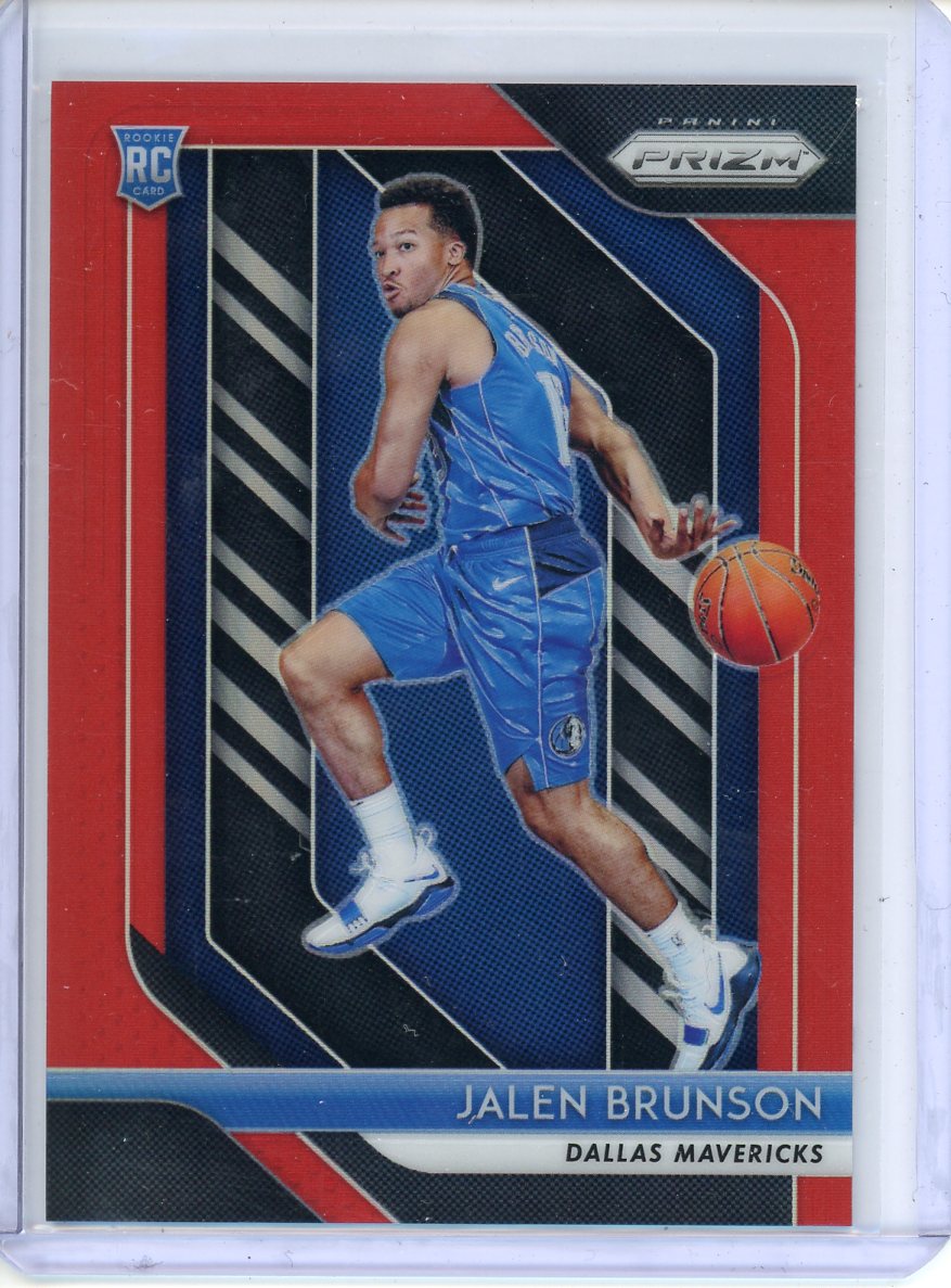208-19 Panini Prizm Jalen Brunson Red Prizm /299 Rookie No. 250