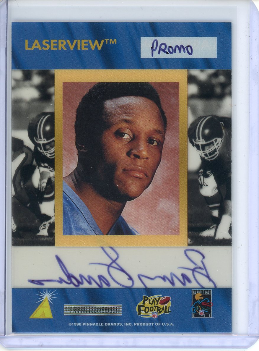 1996 Barry Sanders Pinnacle Football Laserview Auto Promo