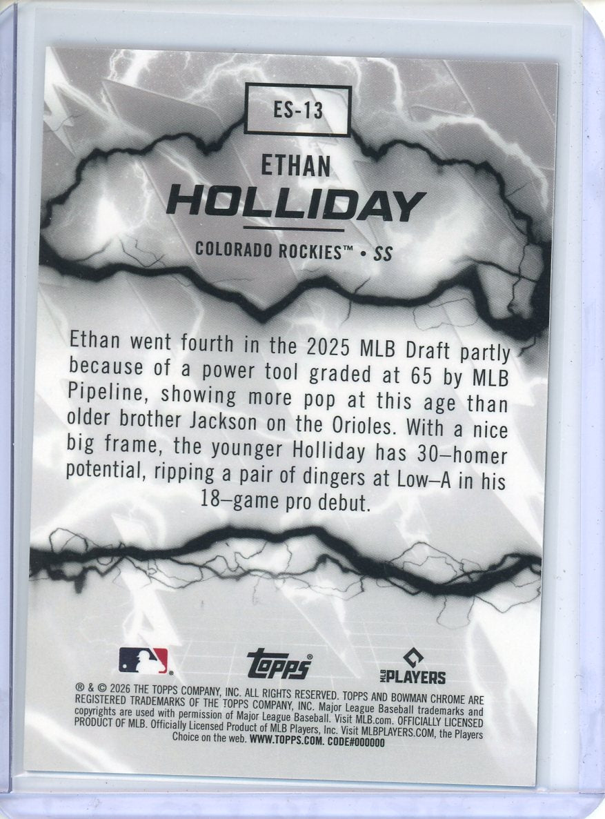 2026 Ethan Holliday Bowman Chrome Baseball Electric Sluggers Gold 49/50