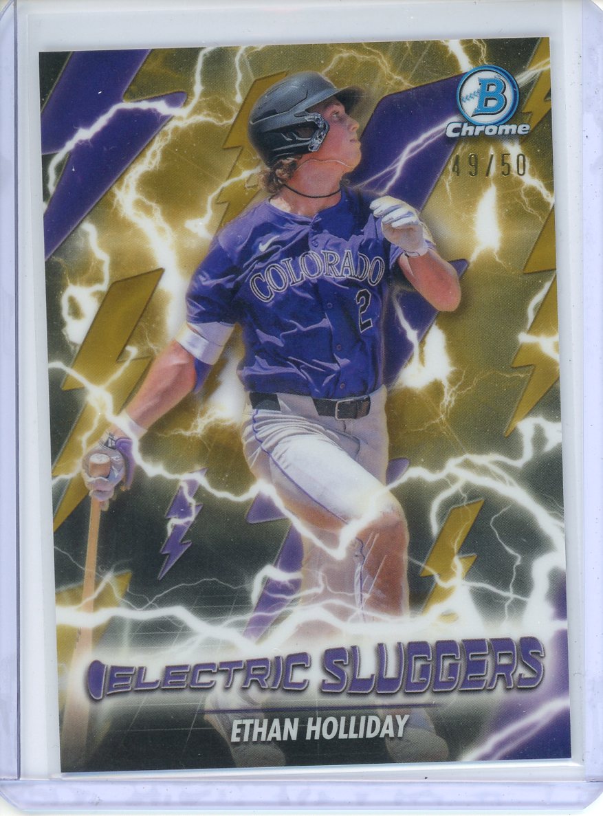 2026 Ethan Holliday Bowman Chrome Baseball Electric Sluggers Gold 49/50