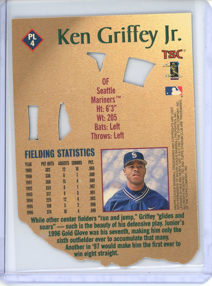 1997 Ken Griffey JR. Topps Stadium Club Baseball Patent Leather PL 4