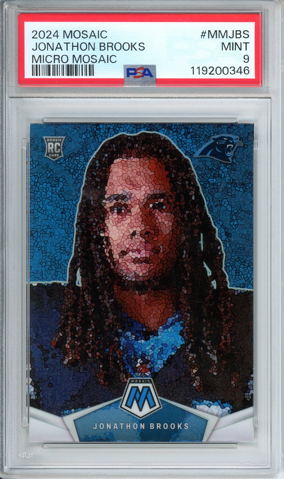 2024 Jonathan Brooks Mosaic Football Micro Mosaic Rookie PSA 9