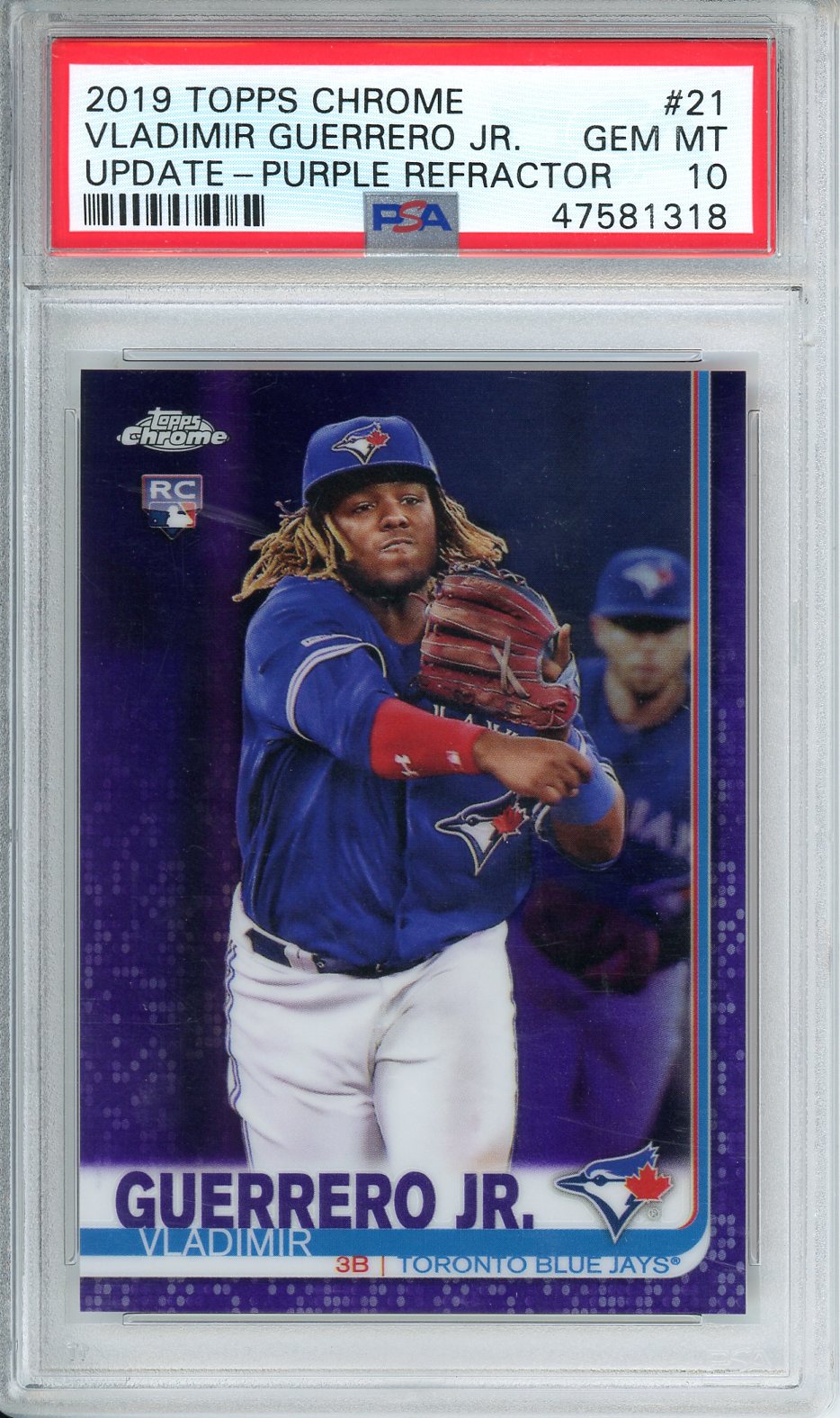 2019 Vladimir Guerrero JR. Topps Chrome Baseball Rookie Purple 087/175 PSA 10