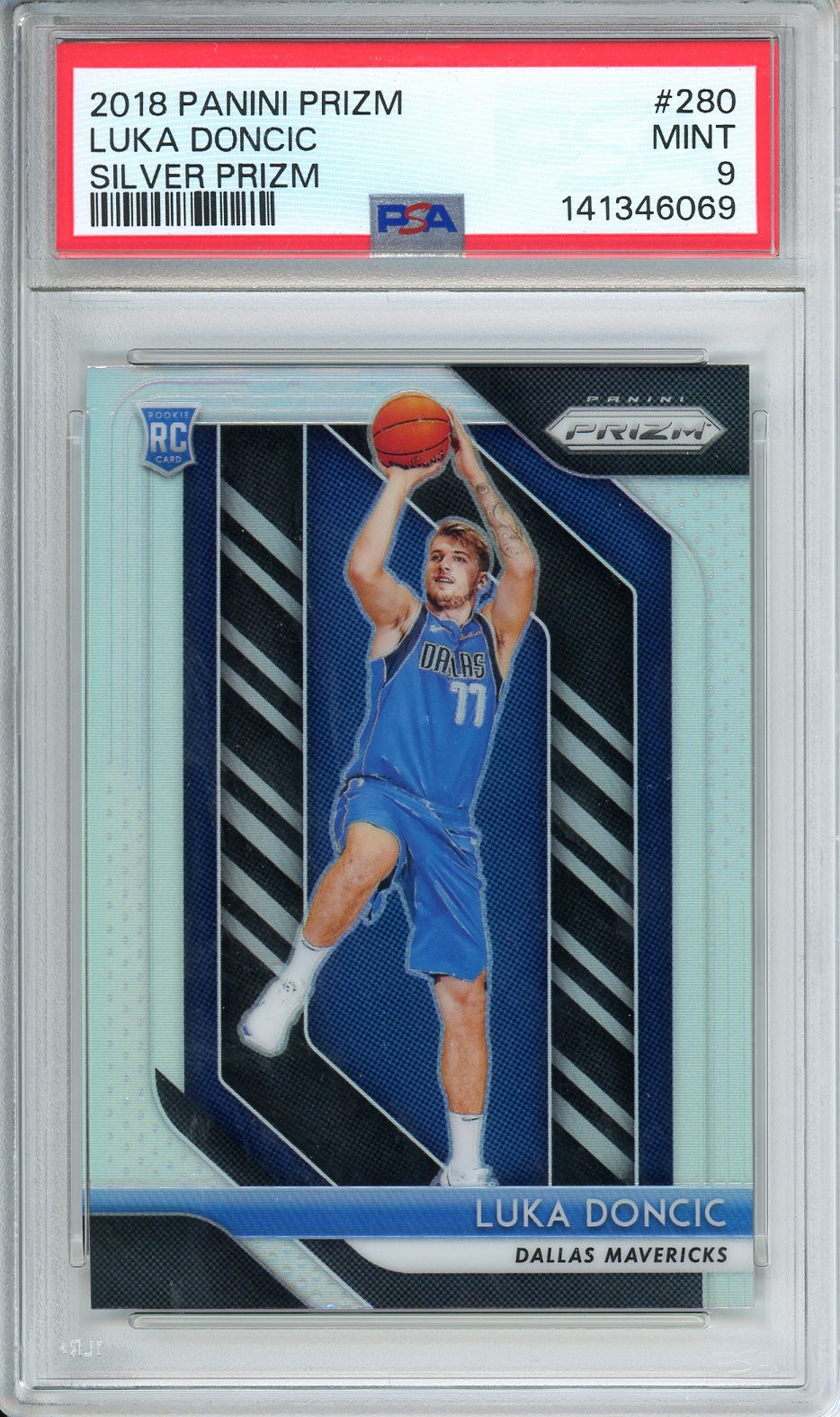 2018 Panini Prizm Luka Doncic Silver Prizm #280 PSA 9