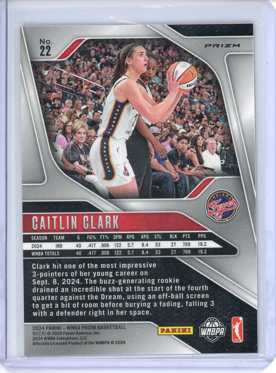 2024 Panini Prizm WNBA Caitlin Clark Orange Cracked Ice Rookie Prizm NO. 22
