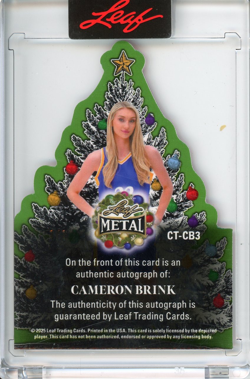 2025 Leaf Metal Holiday Cameron Brink Christmas Tree Auto 1/1 CT-CB3