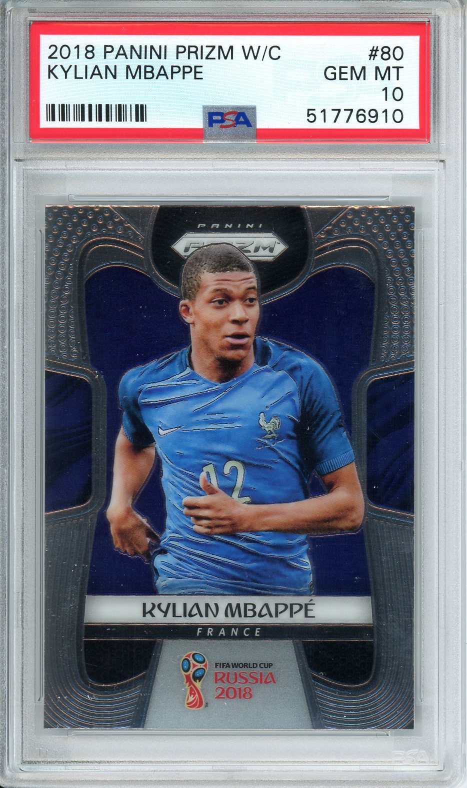 2018 Panini Prizm World Cup Kylian Mbappe #80 GEM MINT PSA 10