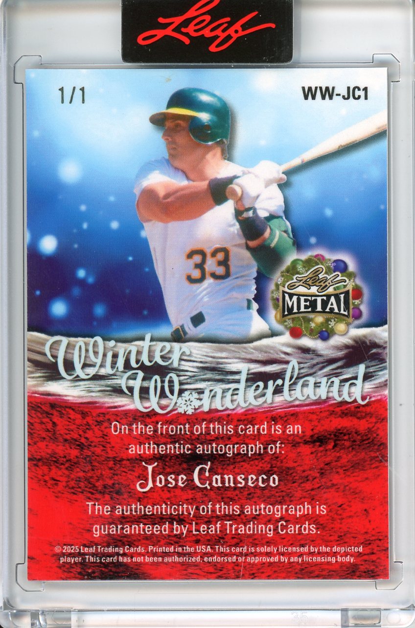 2025 Leaf Metal Holiday Jose Canseco Winter Wonderland Auto 1/1