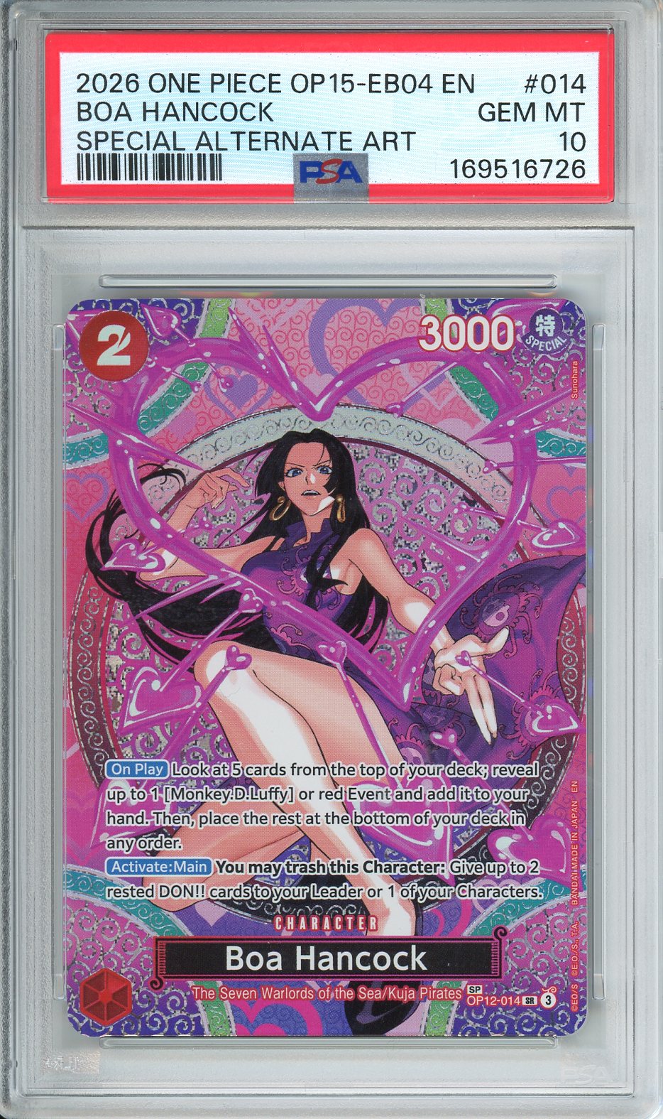 One Piece Boa Hancock SP Kami's Island PSA 10 Gem MT