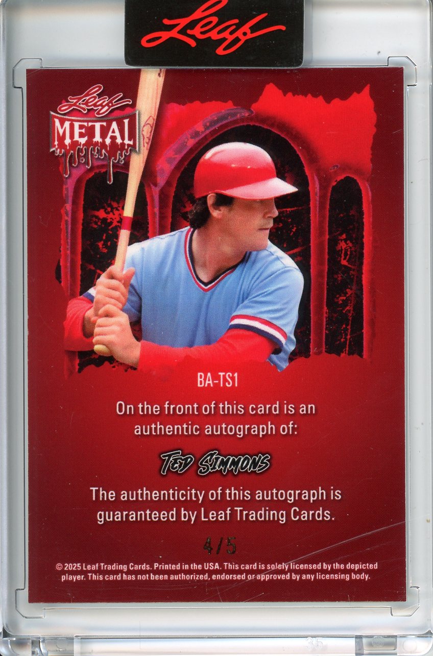 2025 Leaf Metal Halloween Ted Simmons Auto /5