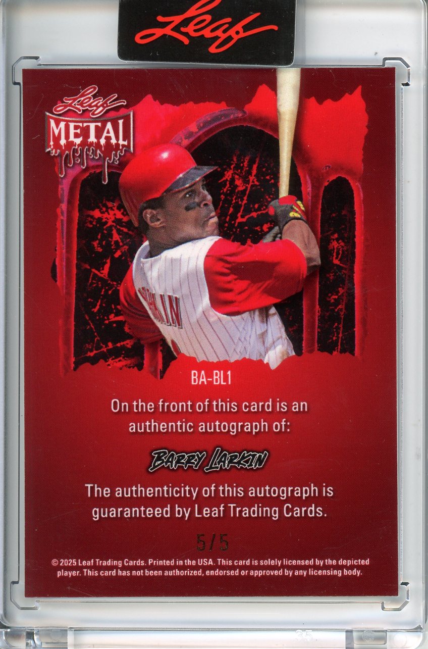 2025 Leaf Metal Halloween Barry Larkin Auto /5