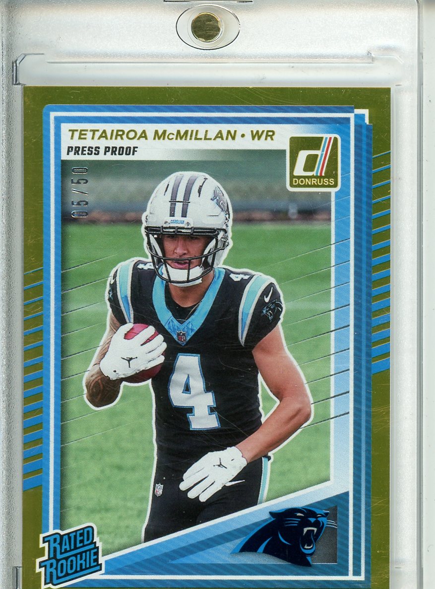 2025 Panini DonRuss Tetairoa McMillan Rated Rookie Gold 05/50