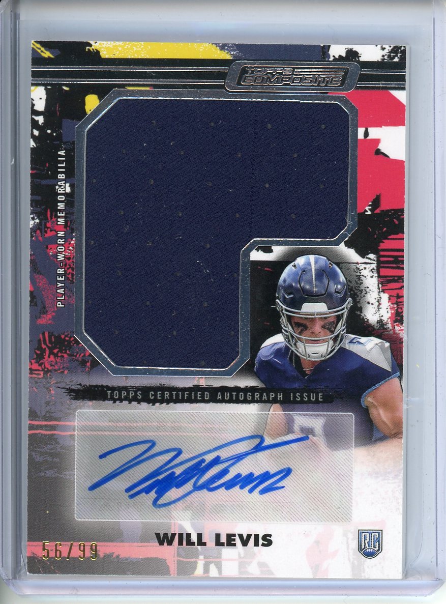 2024 Topps Will Levis Jumbo Patch Autograph 56/99 CJPAV-WL