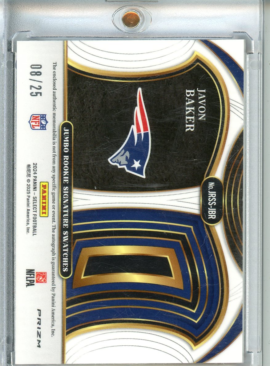 2024 Panini Select Javon Baker Tie Dye Rookie Patch Autograph 08/25 #JRSS-JBR
