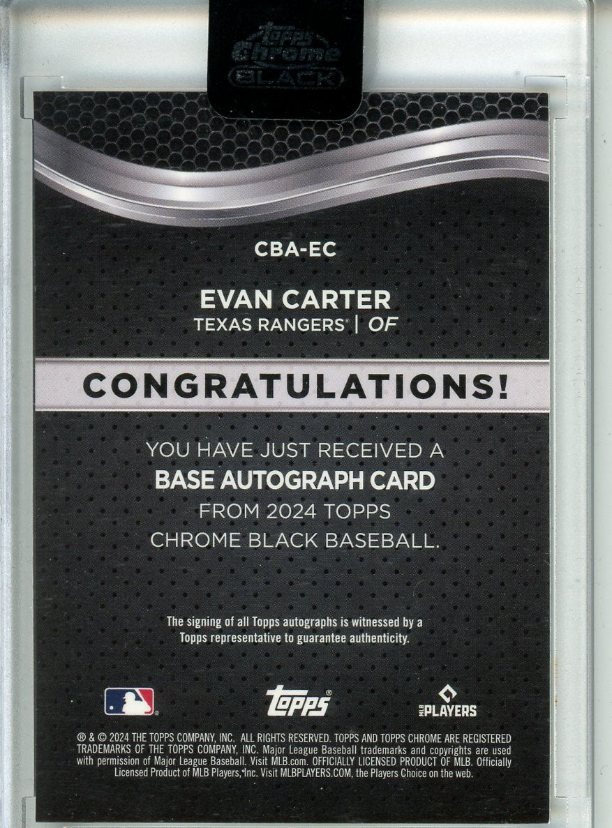 2024 Topps Chrome Black Evan Carter Autograph 01/50 CBA-EC