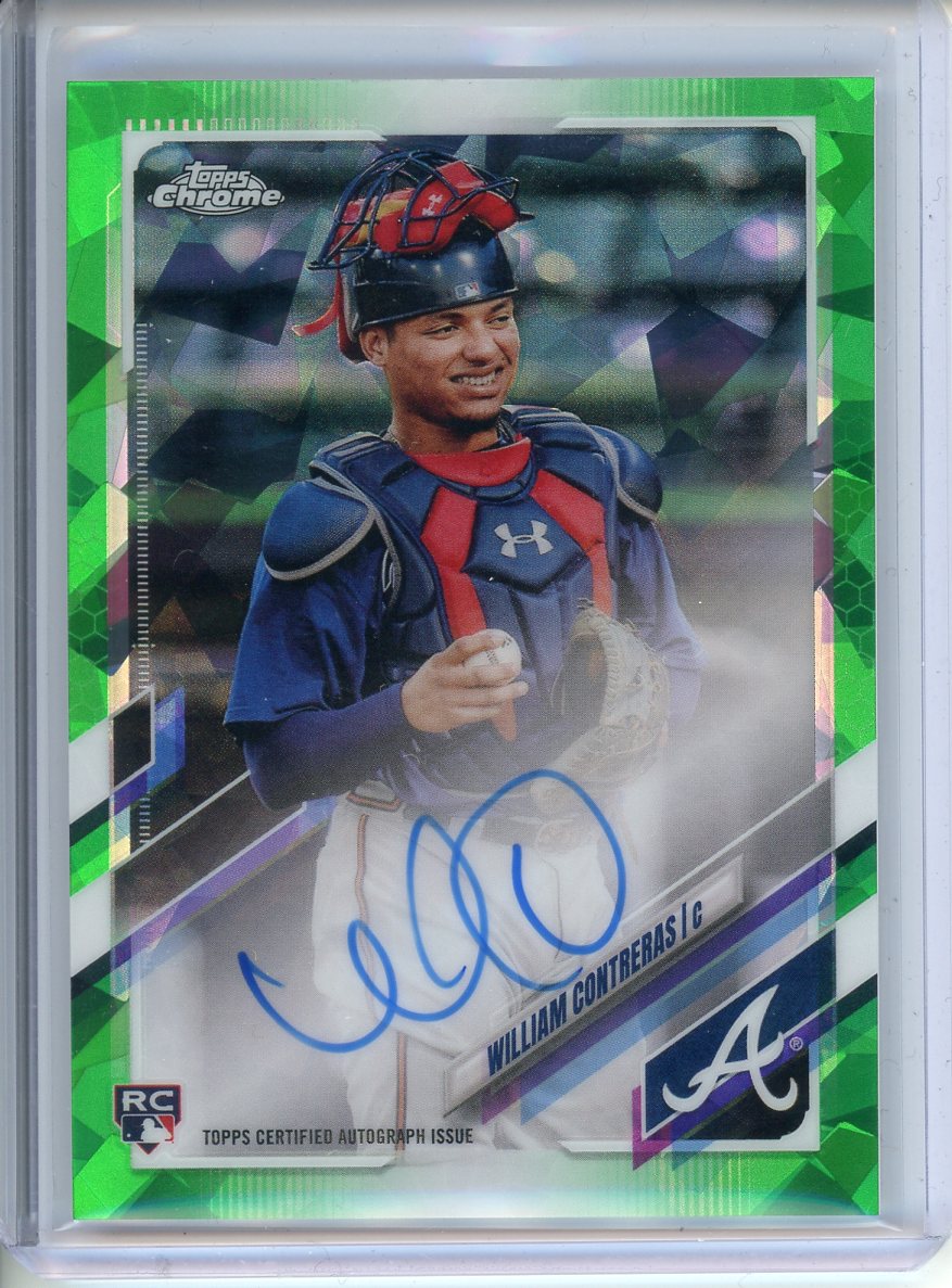 2021 Topps Chrome William Contreras Autograph Green Cracked Ice 34/50 RA-WC