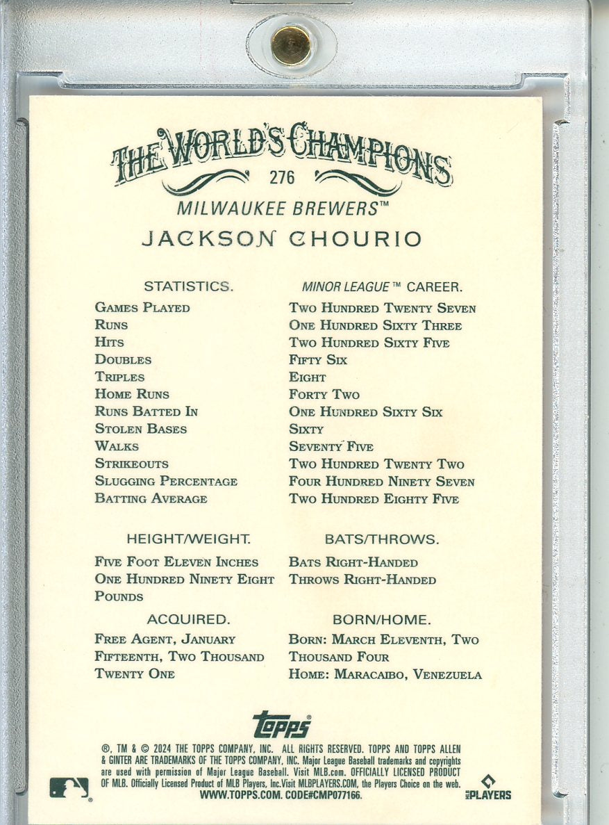 2026 Topps Allen & Ginter Jackson Chourio Orange Chrome 24/25