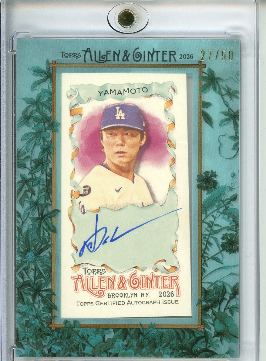 2026 Topps Allen & Ginter Yoshinobu Yamamoto Autograph 27/50 MA-YY