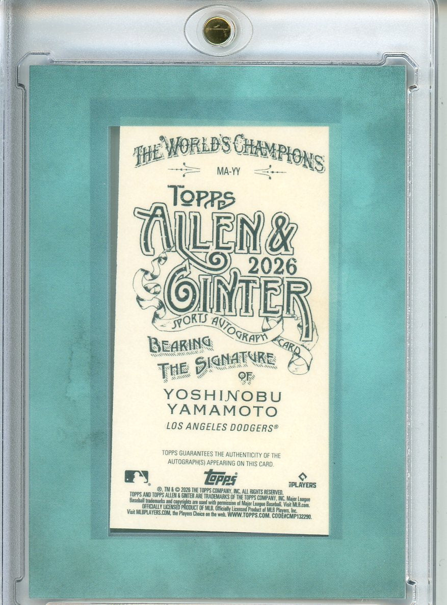 2026 Topps Allen & Ginter Yoshinobu Yamamoto Autograph 27/50 MA-YY