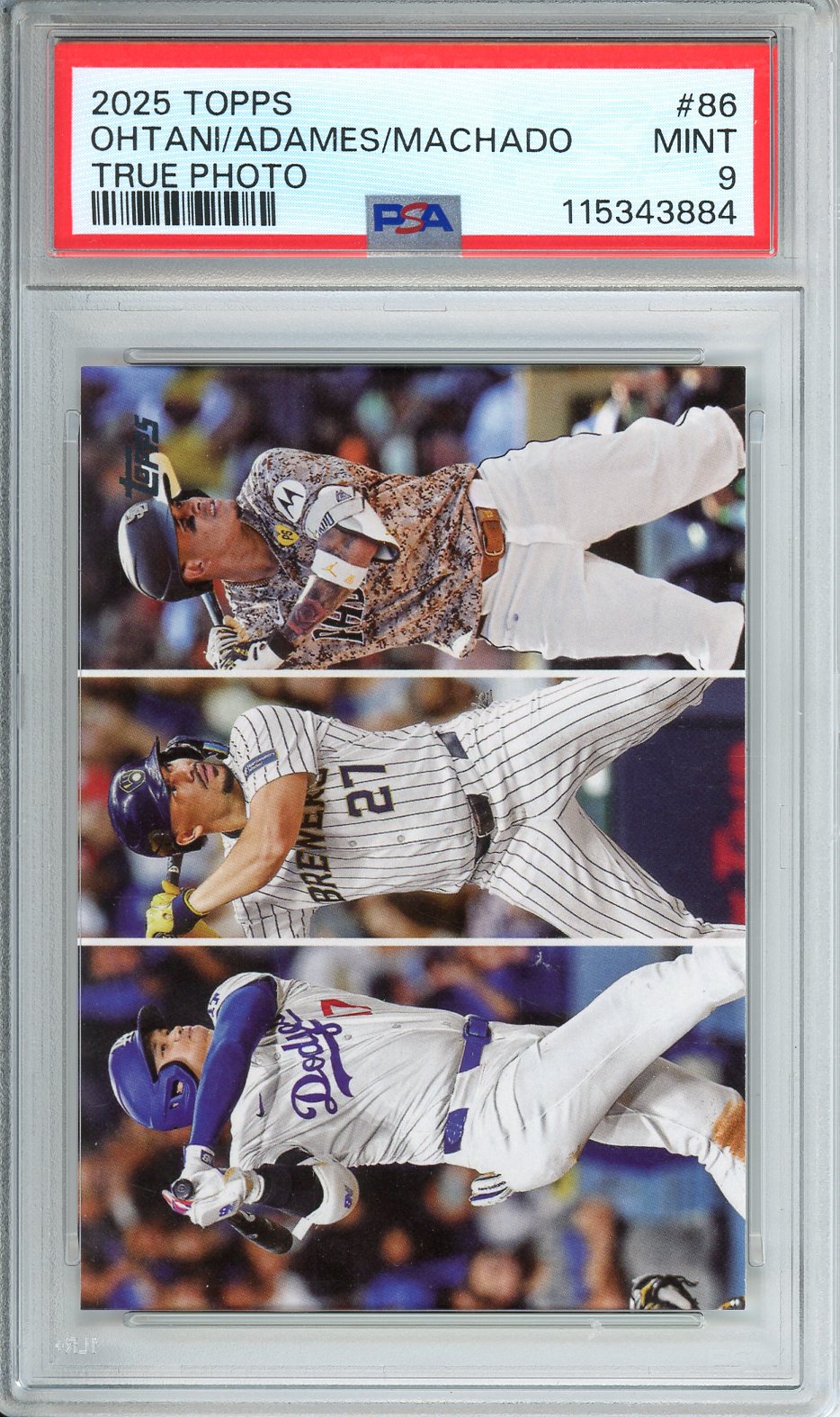2025 Topps Ohtani / Adames / Machado True Photo #86 PSA 9