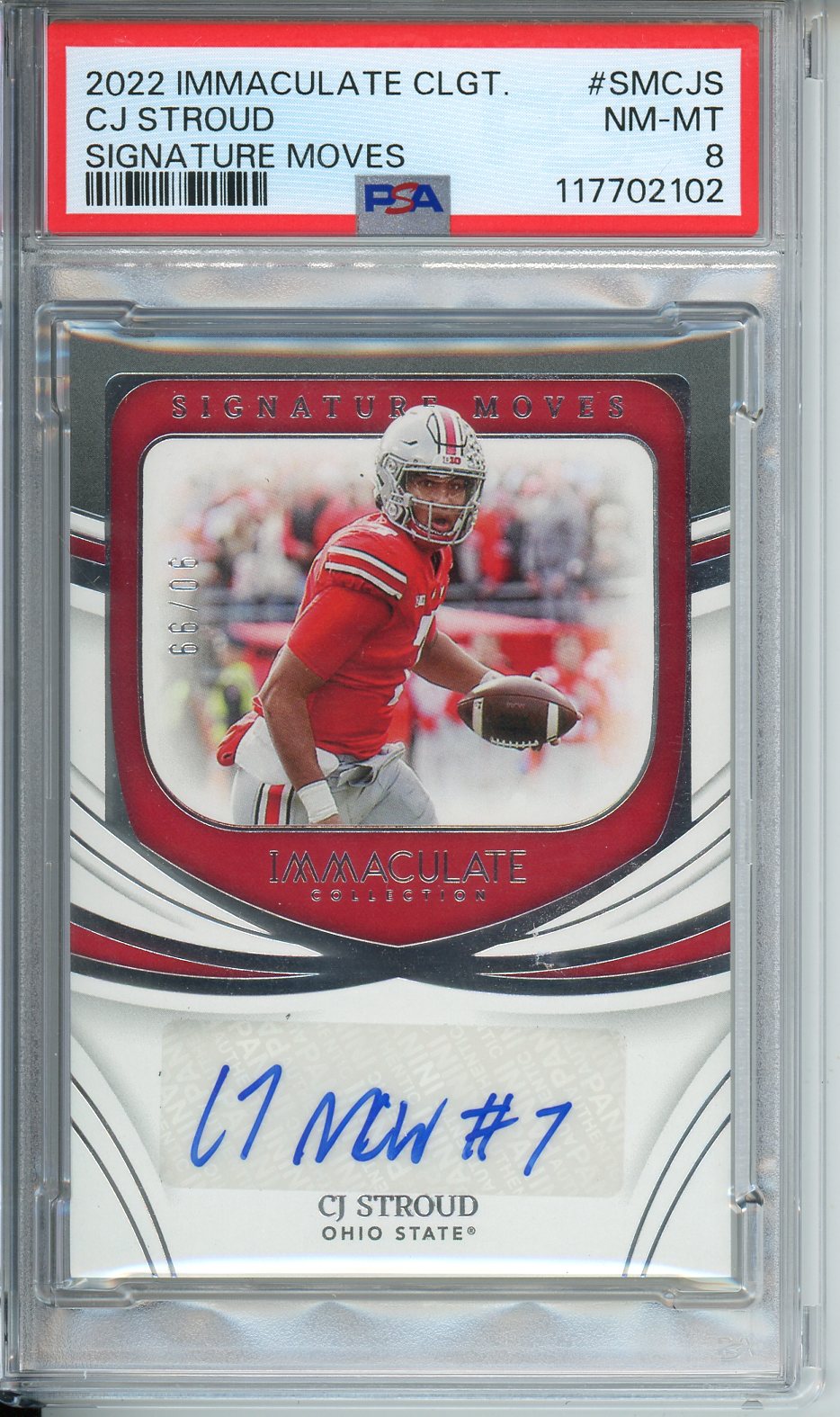 2022 Immaculate CLGT. CJ Stroud Signature Moves #SMCJS PSA 8